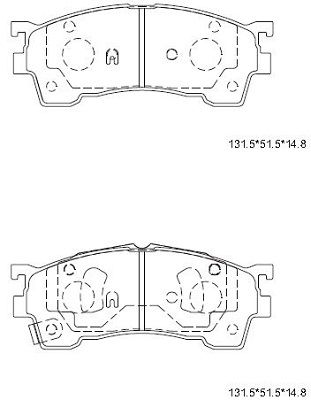 Комплект тормозных колодок, дисковый тормоз ASIMCO KD3601W для MAZDA MX-6
