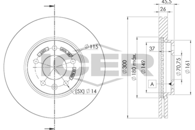 спирачен диск ICER 78BD1557-2