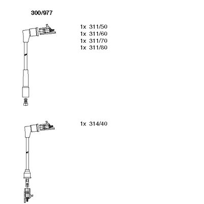 Комплект проводов зажигания BREMI 300/977 для HYUNDAI PONY