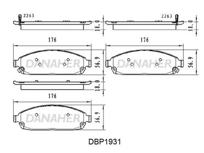 Комплект тормозных колодок, дисковый тормоз DANAHER DBP1931 для JEEP COMMANDER