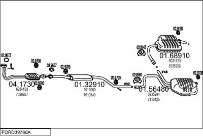 SISTEM DE ESAPAMENT MTS FORD39760A001306