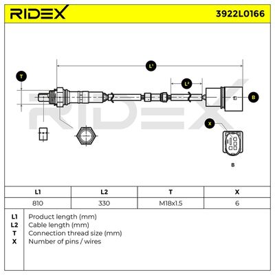 ламбда-сонда RIDEX 3922L0166