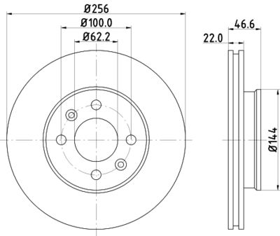 Тормозной диск HELLA 8DD 355 119-011 для HYUNDAI SOLARIS