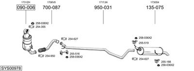 Układ wydechowy BOSAL SYS00978
