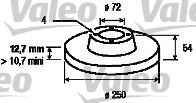 Тормозной диск VALEO 186110 для ALFA ROMEO 75
