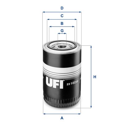 Масляный фильтр UFI 23.102.02 для LANCIA FLAVIA