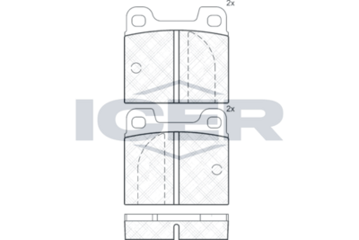 комплект спирачно феродо, дискови спирачки ICER 180200