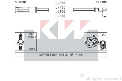 Комплект проводов зажигания KW 358 244 для RENAULT LOGAN