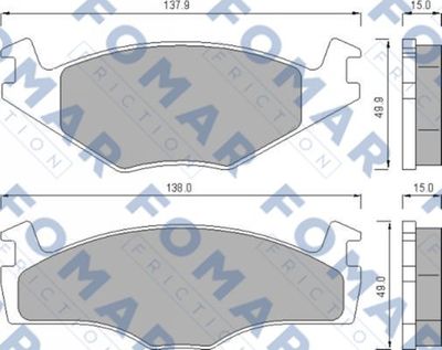 Комплект тормозных колодок, дисковый тормоз FOMAR Friction FO 436481 для VW SANTANA