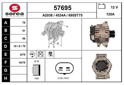 Генератор EAI 57695 для OPEL ANTARA
