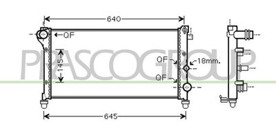 Радиатор, охлаждение двигателя PRASCO FT122R007 для FIAT PANDA