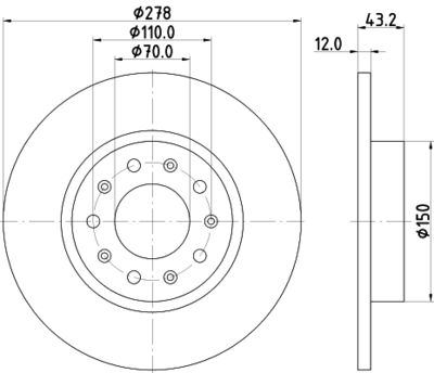 Тормозной диск HELLA 8DD 355 116-671 для ALFA ROMEO SPIDER
