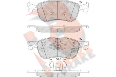 R BRAKE RB2295 Тормозные колодки и сигнализаторы для FORD FIESTA VII (HJ, HF) 1.1 Ti-VCT