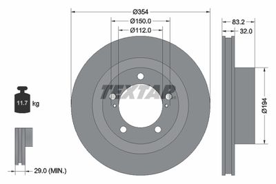 Тормозной диск TEXTAR 92303003 для TOYOTA TUNDRA
