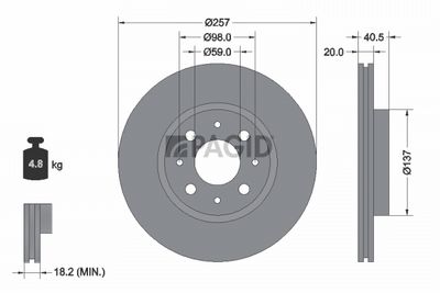 Tarcza hamulcowa PAGID 50915NC