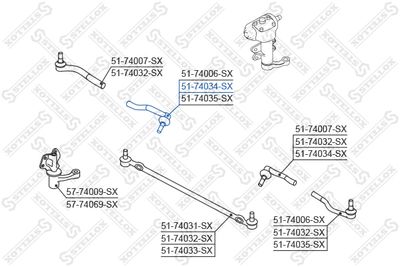 накрайник на напречна кормилна щанга STELLOX 51-74034-SX