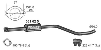 ERNST 061025 Глушитель выхлопных газов для OPEL ASTRA J GTC