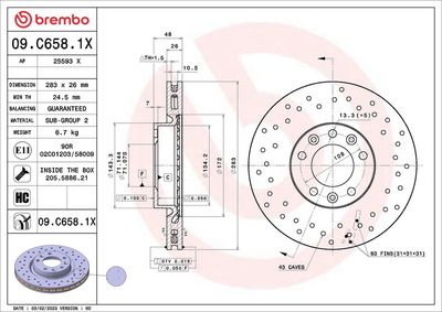 Тормозной диск 09.C658.1X