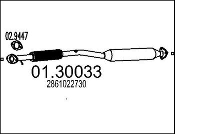 Предглушитель выхлопных газов MTS 01.30033 для HYUNDAI ACCENT