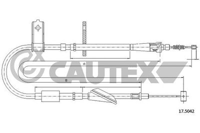 Тросик, cтояночный тормоз CAUTEX 762664 для OPEL AGILA