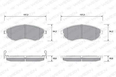 Комплект тормозных колодок, дисковый тормоз WEEN 151-1119 для HYUNDAI MATRIX
