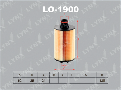 LYNXauto LO-1900 Масляный фильтр  для SSANGYONG  (Сан-янг Актон)