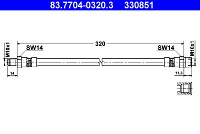 Тормозной шланг ATE 83.7704-0320.3 для MERCEDES-BENZ PONTON
