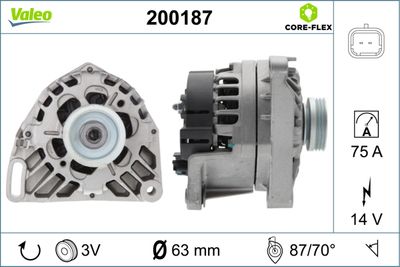 Генератор VALEO 200187 для RENAULT THALIA