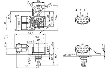 SENZOR PRESIUNE SUPRAALIMENTARE BOSCH 0261230302 6