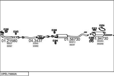 SISTEM DE ESAPAMENT MTS OPEL79860A004653