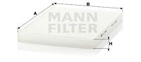 CU 2882 MANN-FILTER ФИЛЬТР САЛОНА AUDI A3/TT/VW GOLF III/IV/PASSAT/POLO/VENTO/SEAT/SKO 1.0-4.0/1.2-2.5TD 88- MANN-FILTER 