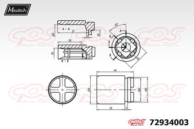 Поршень, корпус скобы тормоза MAXTECH 72934003 для HONDA PRELUDE