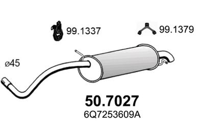 ASSO 50.7027 Глушитель выхлопных газов  для SKODA ROOMSTER (Шкода Роомстер)