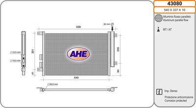 AHE 43080 Радіатор кондиціонера 