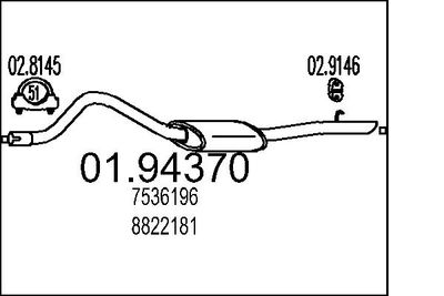 MTS 01.94370 Глушитель выхлопных газов  для SAAB 900 I Combi Coupe 2.0 i
