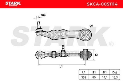 носач, окачване на колелата STARK SKCA-0051114