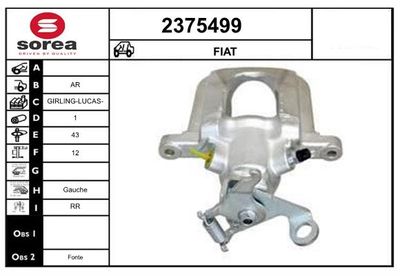 EAI 2375499 Тормозной суппорт  для FIAT FREEMONT (Фиат Фреемонт)