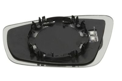 Zijspiegel glas Rechts (in reliëf, met verwarming, chroom) past: SEAT MII SKODA CITIGO VW UP 08.11-03.17