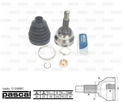 Ledsats, drivaxel PASCAL G12088PC