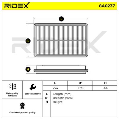 въздушен филтър RIDEX