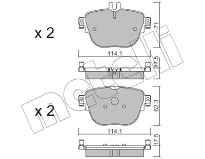 Комплект тормозных колодок, дисковый тормоз 22-1137-0