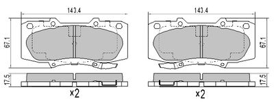 FREMAX FBP-2069 Тормозные колодки и сигнализаторы для TOYOTA HILUX VII Пикап (_N1_, _N2_, _N3_) 2.5 D-4D 4WD (KUN25)