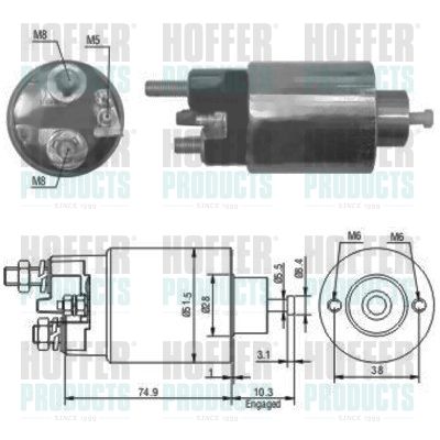 Тяговое реле, стартер HOFFER 46029 для MITSUBISHI OUTLANDER