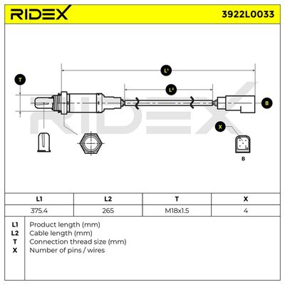 ламбда-сонда RIDEX 3922L0033