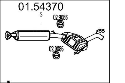 MTS 01.54370 Глушитель выхлопных газов  для ALFA ROMEO 155 (167_) 2.5 V6 (167.A1C, 167.A1)