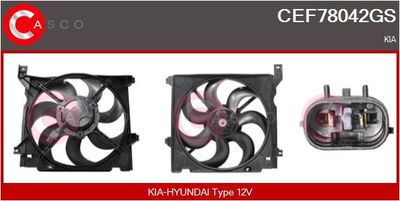 CASCO CEF78042GS Вентилятор системы охлаждения двигателя для KIA CERATO I седан (LD) 2.0 CRDi