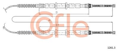 Тросик, cтояночный тормоз COFLE 1261.3 для FIAT FIORINO