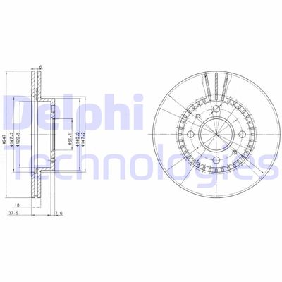 Bromsskiva DELPHI BG3134