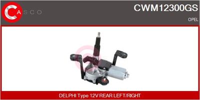 CASCO CWM12300GS Двигатель стеклоочистителя  для OPEL ZAFIRA TOURER C (P12) 1.8 (75)