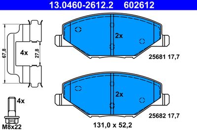 Brake Pad Set, disc brake 13.0460-2612.2